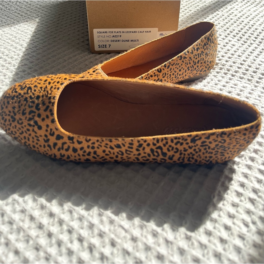 Madewell leopard sprint calf hair flats-size 7